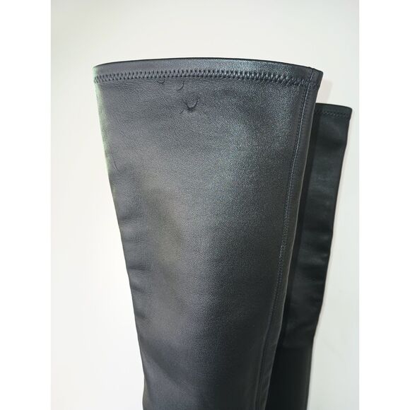 Khaite Women's Black Admiral Lambskin Leather Over the Knee Boots Size 37 - Picture 7 of 11